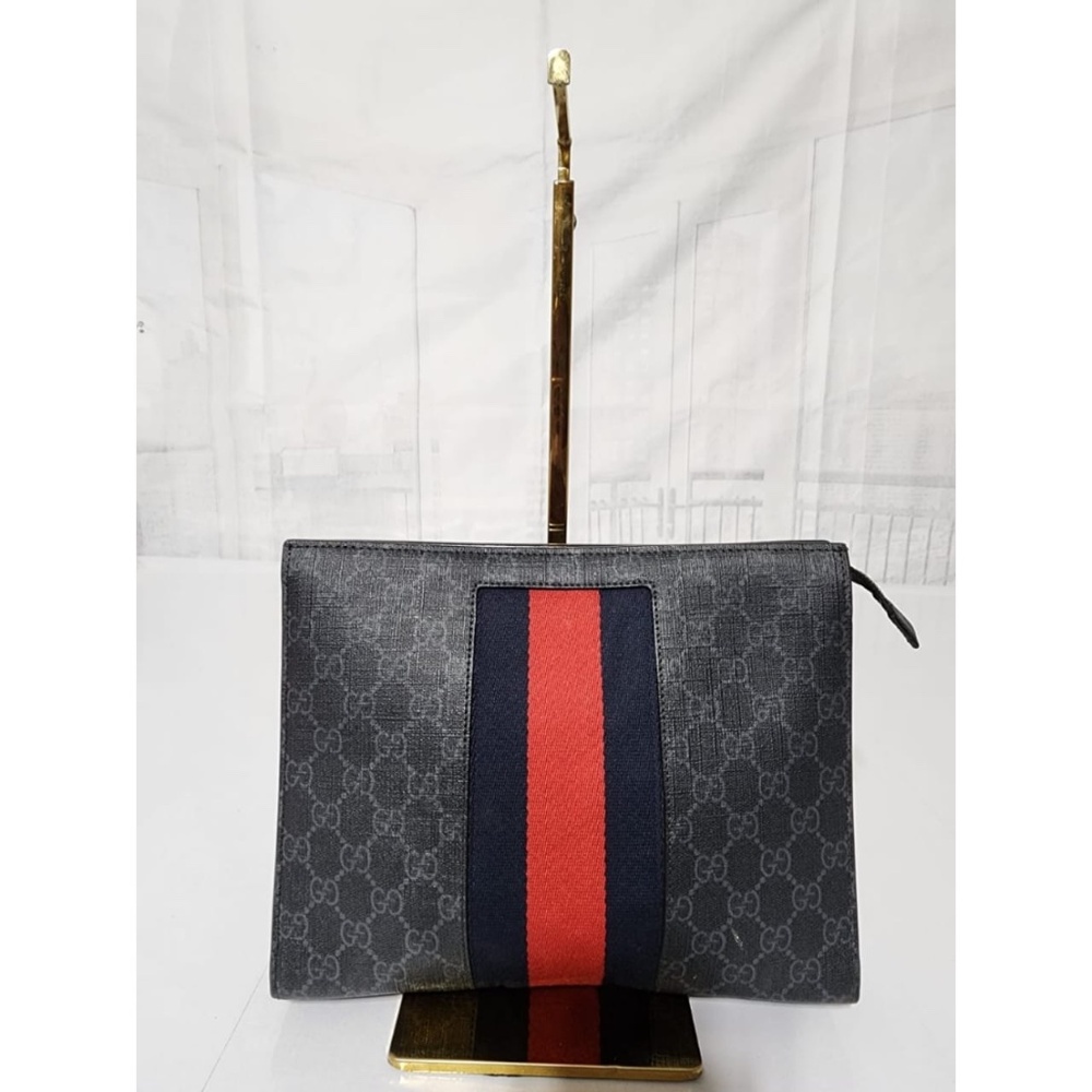 Authentic Gucci GG Supreme Web Clutch Bag - Picture 8 of 13
